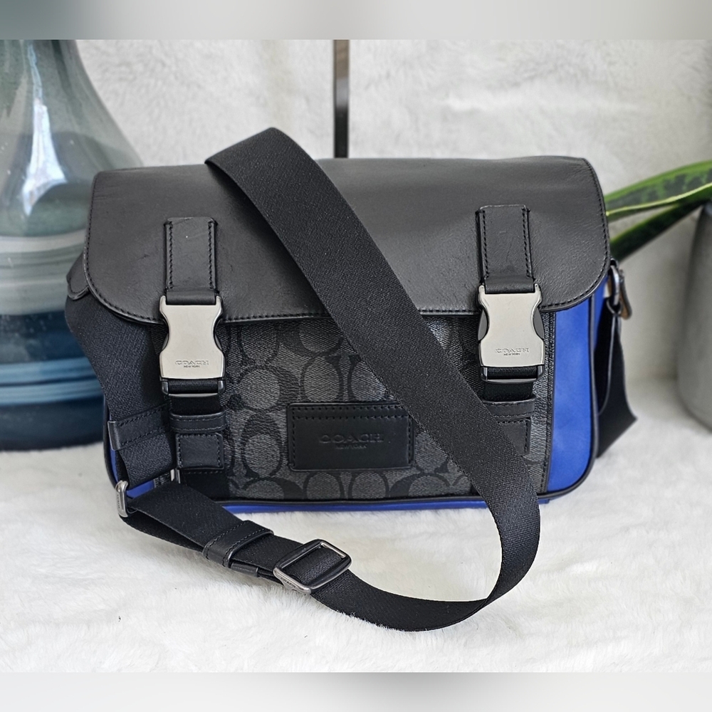 Coach Track Leather Messenger Bag Shoulder Bag Crossbody Bag C6649